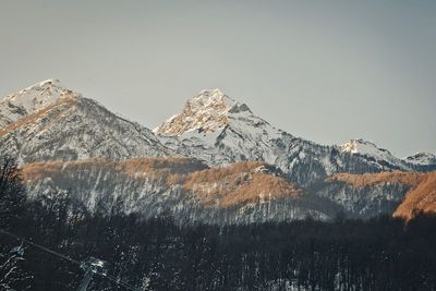 Scenic view of snowcapped mountains