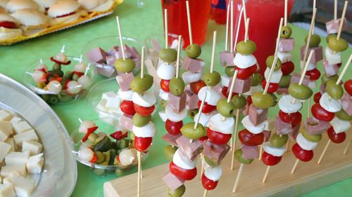 High angle view of multi colored candies