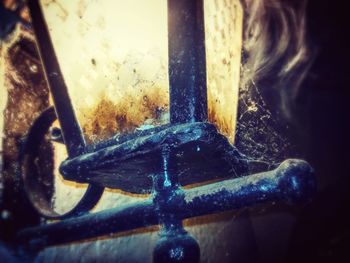 Close-up of rusty metal window