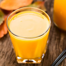 High angle view of drink on table