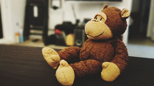 Close-up of stuffed toy on table at home