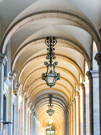 Low angle view of illuminated ceiling in building