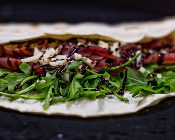 Close-up of pizza in plate