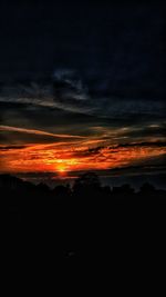 Scenic view of dramatic sky during sunset