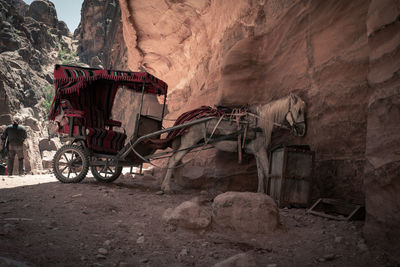 Bicycles on rock formation