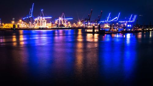 Illuminated city at night