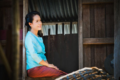 Young woman looking away