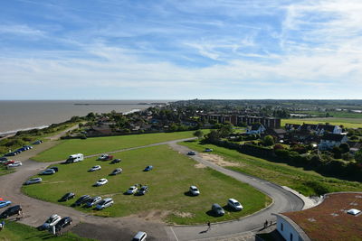 High angle view of city