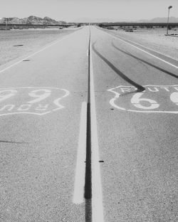 Empty road on sunny day