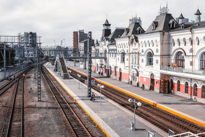 Railroad tracks against sky