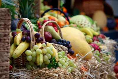 Close-up of fruits in basket