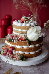 Close-up of cake on table