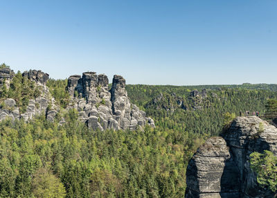 Scenic view of land against clear sky