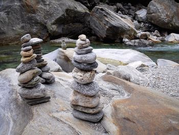 Stack of rocks in water