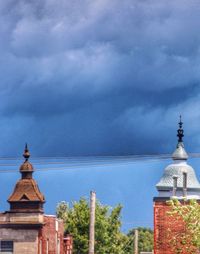 Low angle view of church against cloudy sky