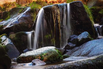Scenic view of waterfall