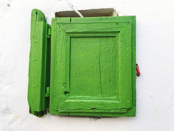 Close-up of green window