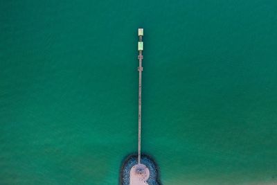 Aerial view of pier in sea