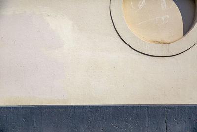 High angle view of shadow on wall
