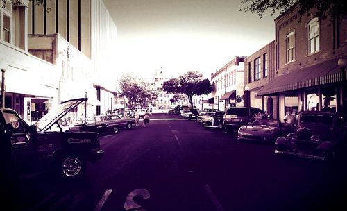 Cars on city street