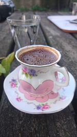 Close-up of coffee on table