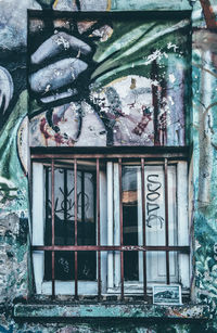 Close-up of abandoned building