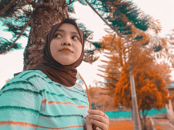 Portrait of a girl looking away