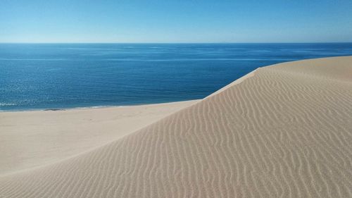 Scenic view of sea and desert