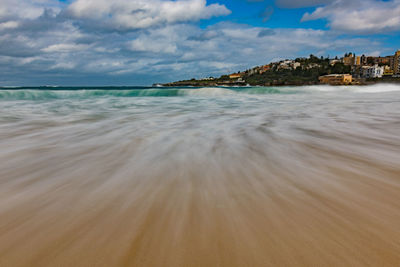 View of sea against cloudy sky