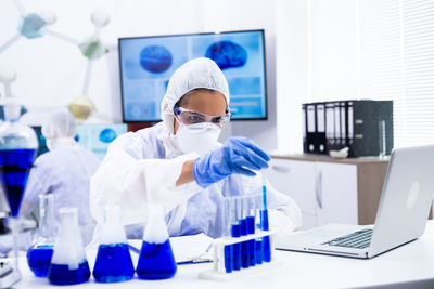 Scientist working in laboratory at hospital