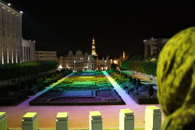 Illuminated city at night