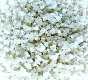 High angle view of snowflakes on snow