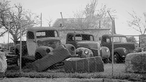 Old train on field