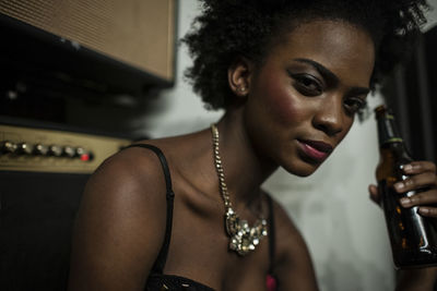 Close-up portrait of young woman