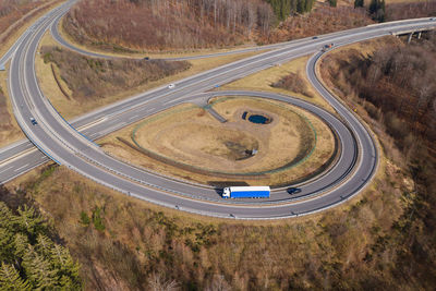 High angle view of highway