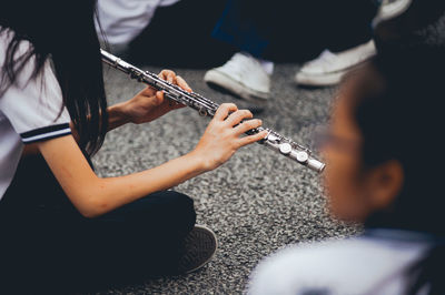 Girl playing flute