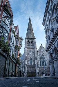Low angle view of buildings against sky