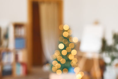 Close-up of christmas decorations on table