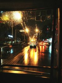 Cars moving on the road at night