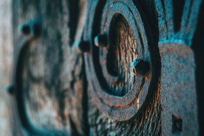 Close-up of rusty metal door