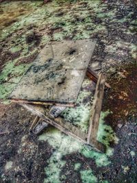 High angle view of abandoned water