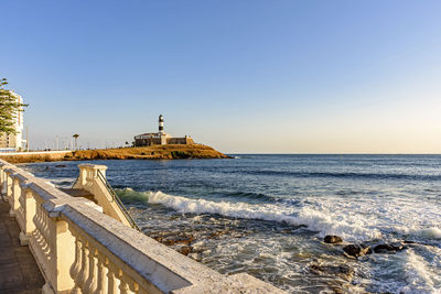 Barra lighthouse and barra beach, one of the main tourist spots in salvador in bahia