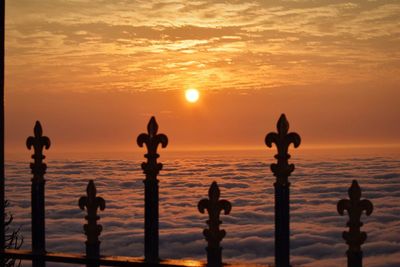 Scenic view of sea at sunset