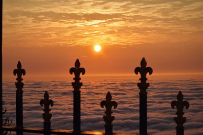 Scenic view of sunset over sea