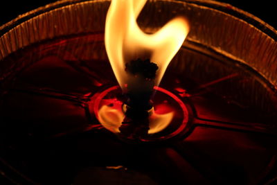 Close-up of illuminated candle