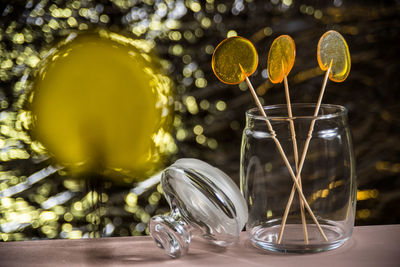 Close-up of drink on table