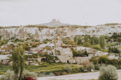 High angle view of townscape against sky