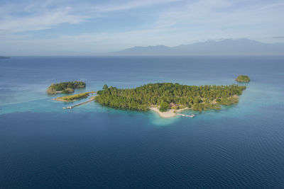 High angle view of sea against sky