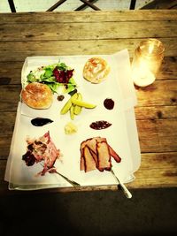 Close-up of food on table