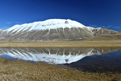 Scenic view of snow covered landscape against sky